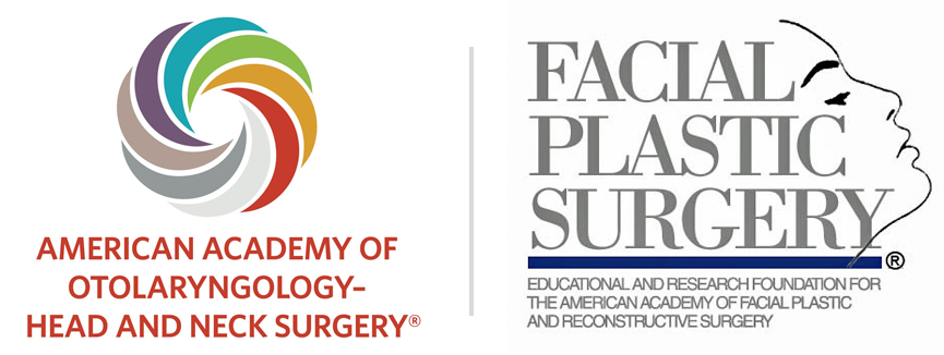 American Academy of Otolaryngology and American Academy of Facial Plastic and Reconstructive Surgery logos